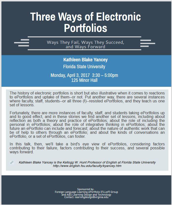 Three Ways of Electronic Portfolios